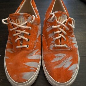 Orange and White Tie-Dye Sneakers